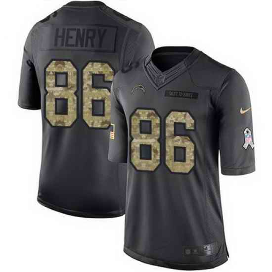 Nike Chargers #86 Hunter Henry Black Mens Stitched NFL Limited 2016 Salute to Service Jersey